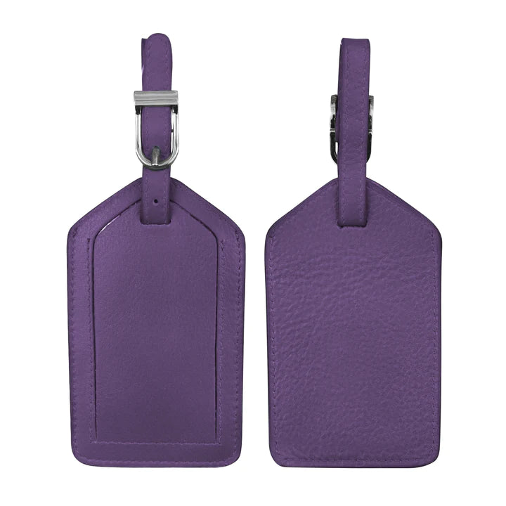 ili New York - Leather Luggage Tag- 6422 Purple