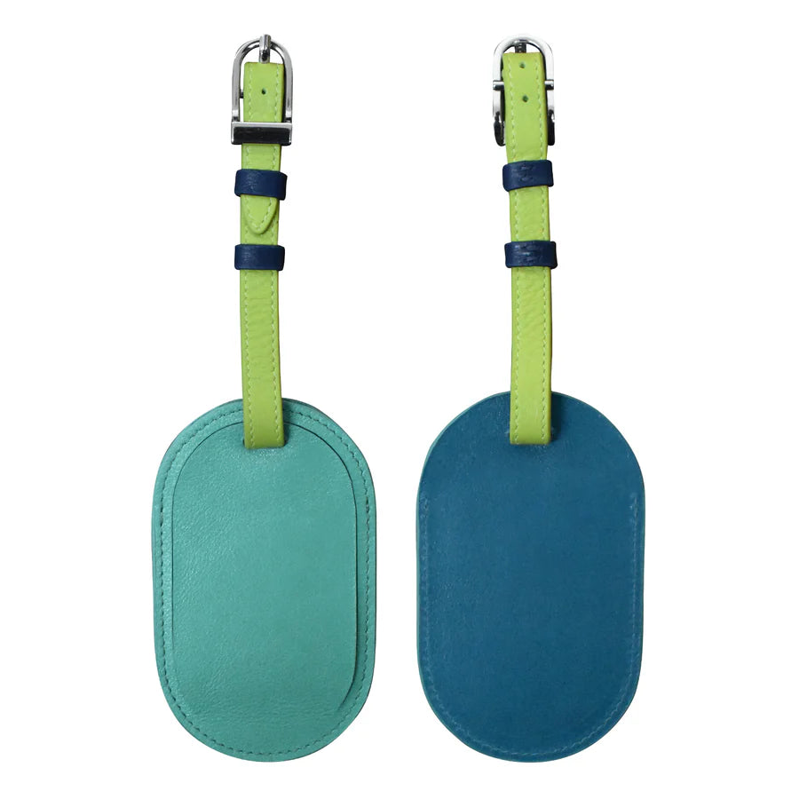 ili New York Round Leather Luggage Tag Serenity Multi