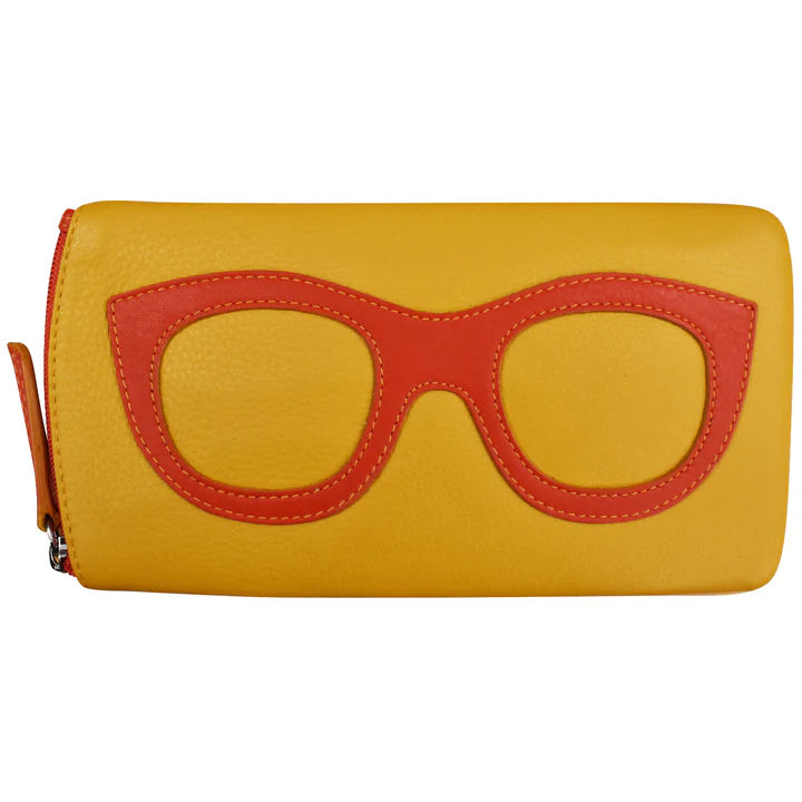 ili New York Eyeglass Leather Case- 6462 Yellow Orange
