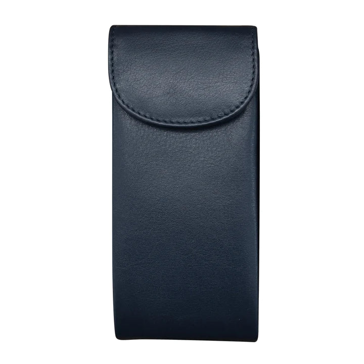 ili New York - Leather Double Eyeglass Case- 6470 Classic Navy