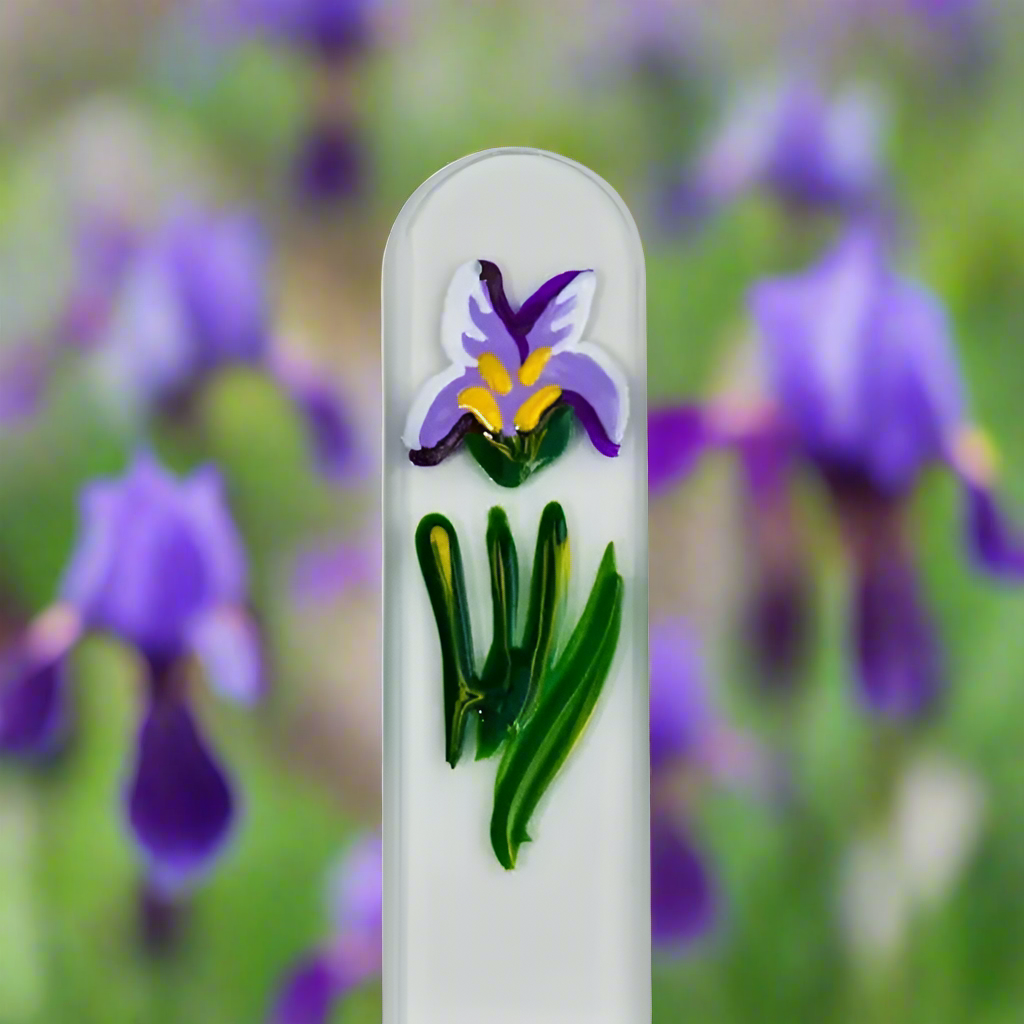Czech Crystal Nail File - Size Large- Hand Painted Collection Iris