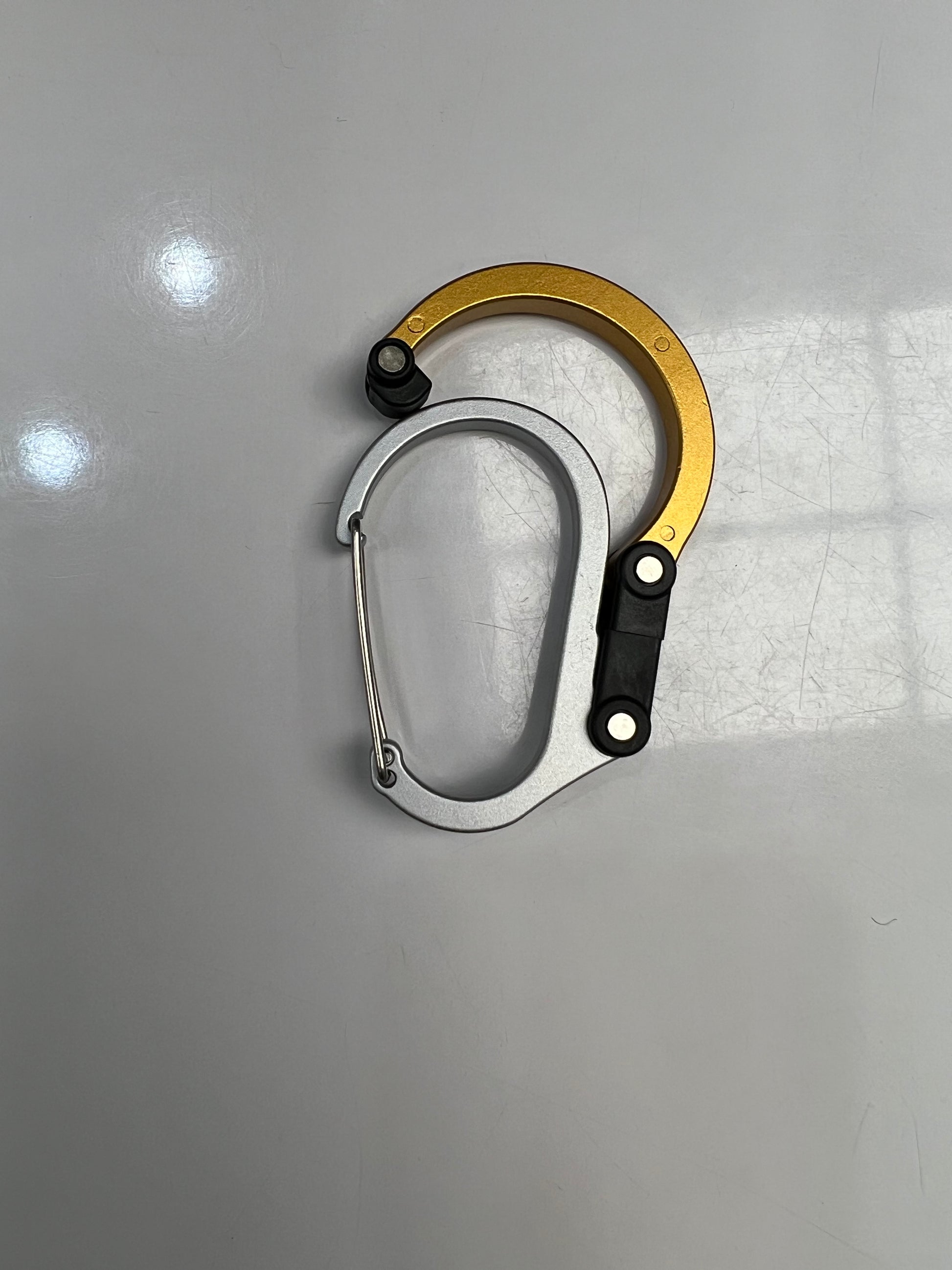 Aluminum Carabiner Clip with Rotating Hook Gold
