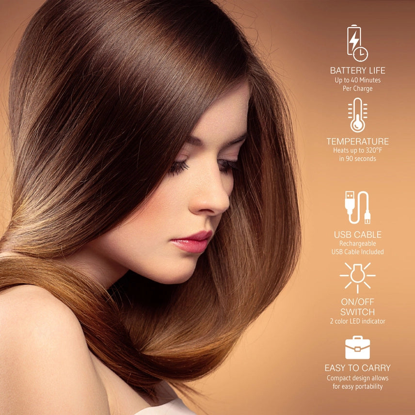 Pursonic Travel USB Rechargeable Cordless Hair Straightener