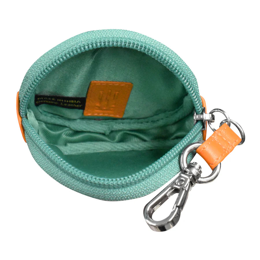 ili New York Leather Round Coin Pouch Bag Charm