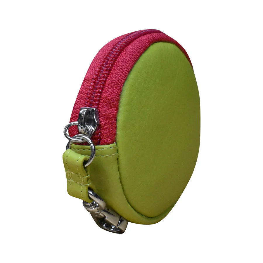 ili New York Leather Round Coin Pouch Bag Charm