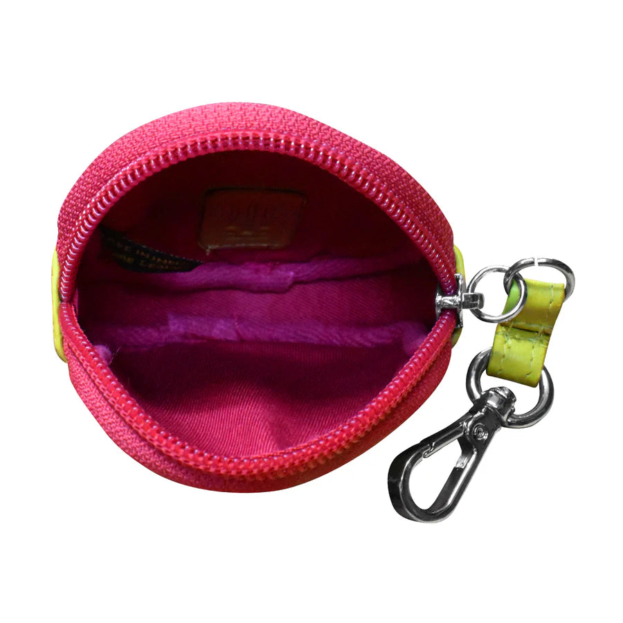 ili New York Leather Round Coin Pouch Bag Charm