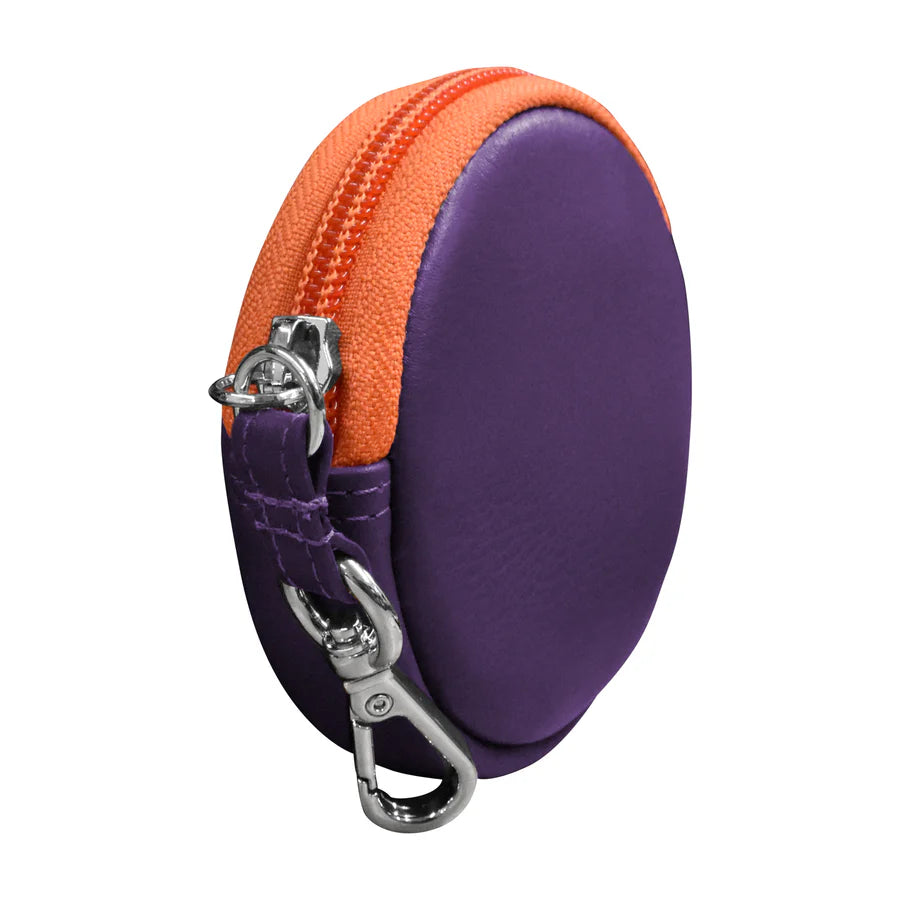 ili New York Leather Round Coin Pouch Bag Charm