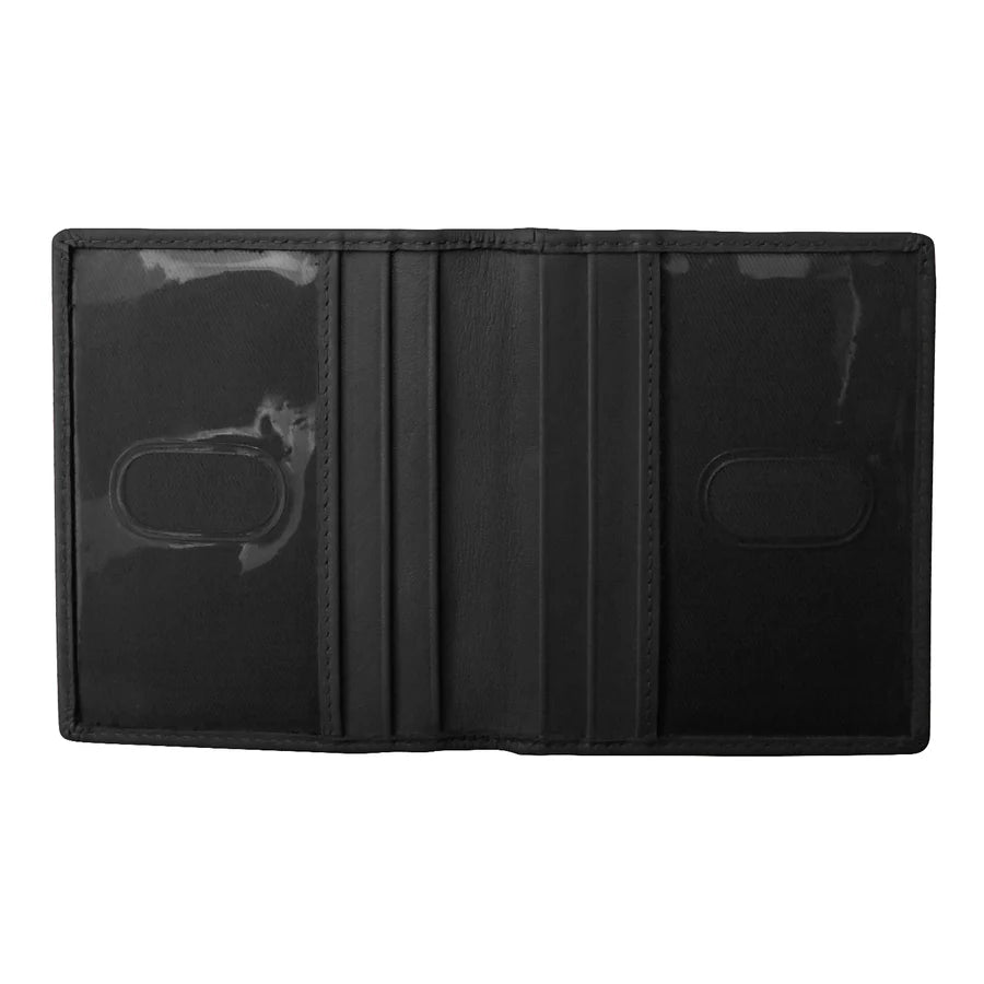 ili New York Leather RFID ID Credit Card Holder Wallet - 6715 Black