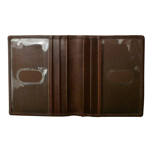 ili New York Leather RFID ID Credit Card Holder Wallet - 6715 Rustic Brown