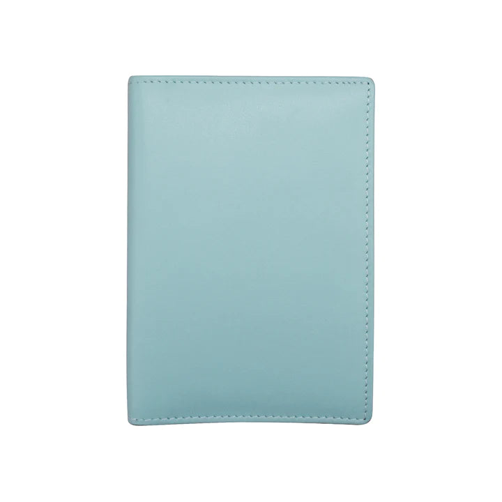 ili New York RFID Leather Passport Wallet- 6753 Chambray