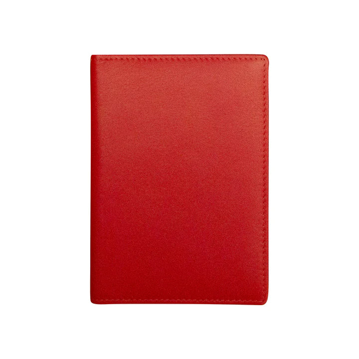 ili New York RFID Leather Passport Wallet- 6753 Cherry Red