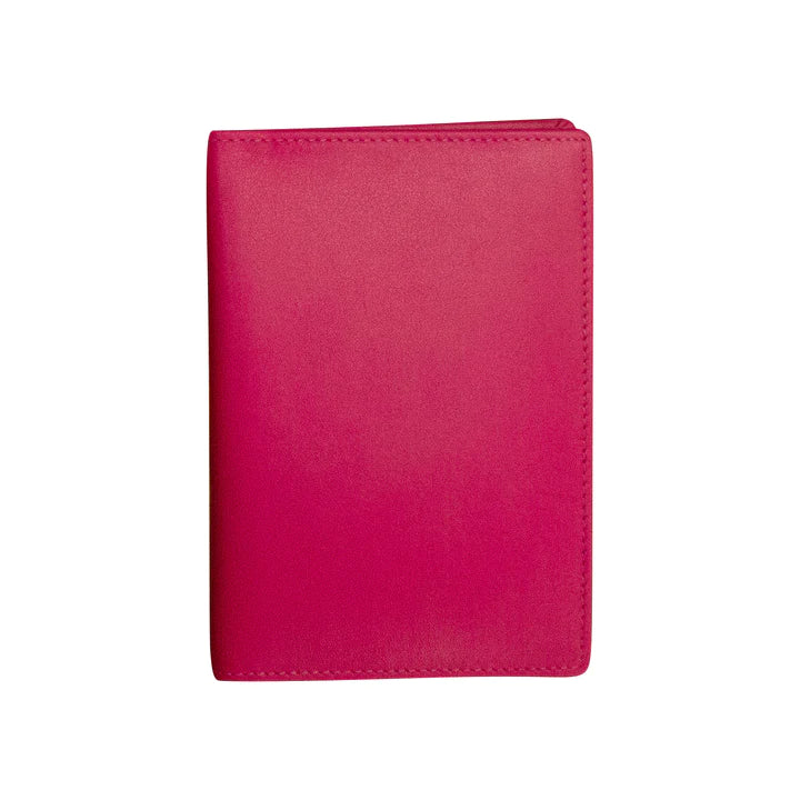 ili New York RFID Leather Passport Wallet- 6753 Indian Pink