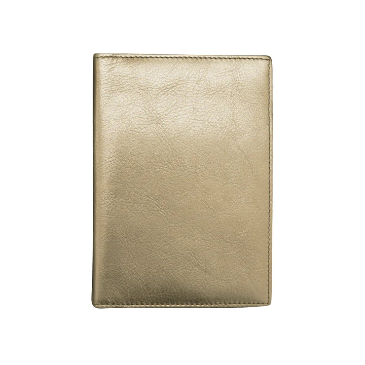 ili New York RFID Leather Passport Wallet- 6753 Light Gold