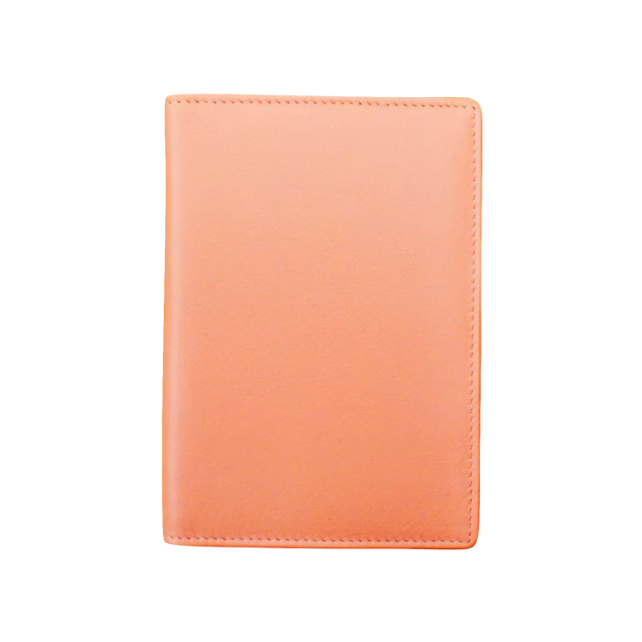 ili New York RFID Leather Passport Wallet- 6753 Peach