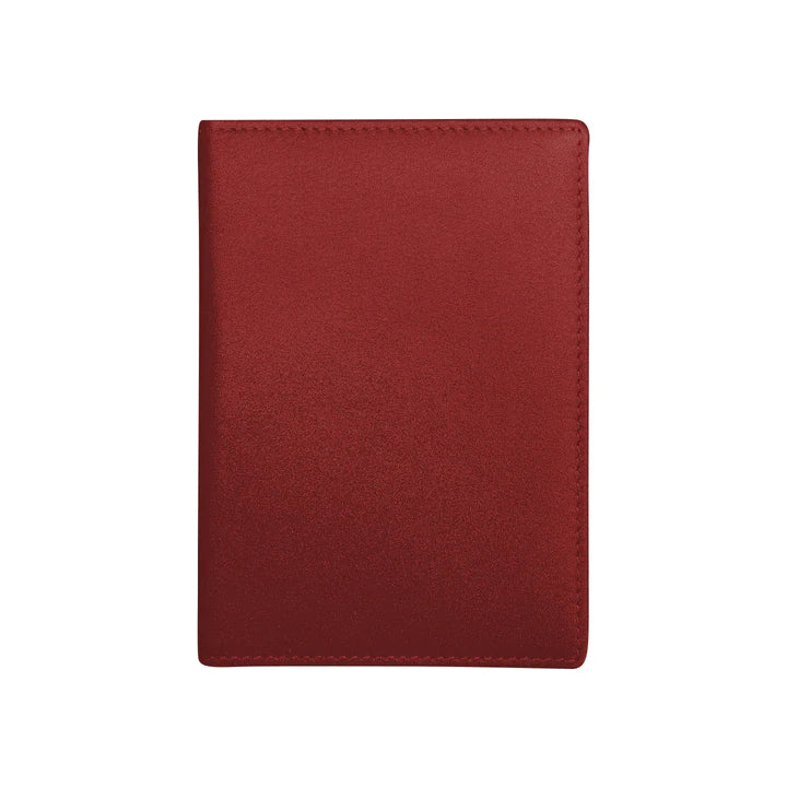 ili New York RFID Leather Passport Wallet- 6753 Red