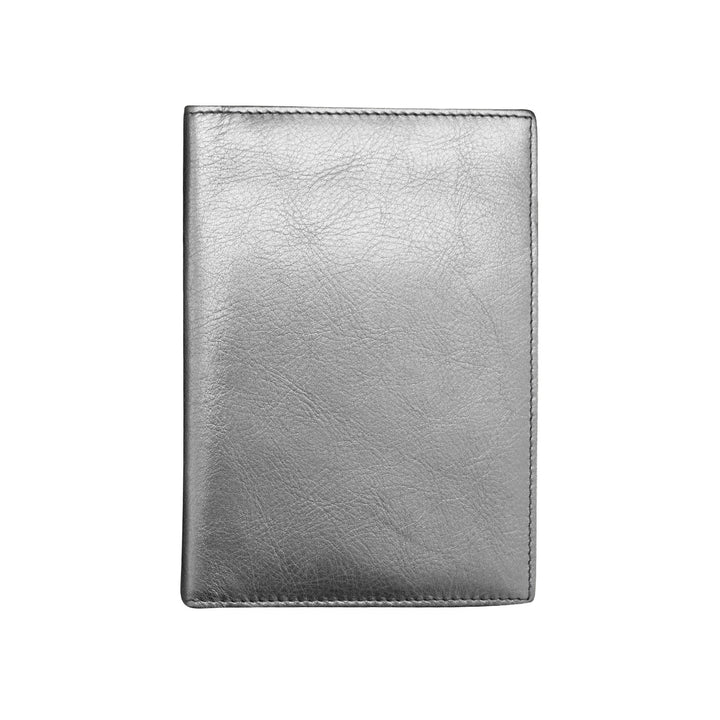 ili New York RFID Leather Passport Wallet- 6753 Silver