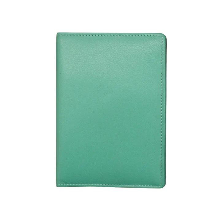 ili New York RFID Leather Passport Wallet- 6753 Turquoise