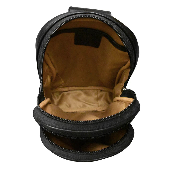 ili New York Leather Double Zip Crossbody Sling