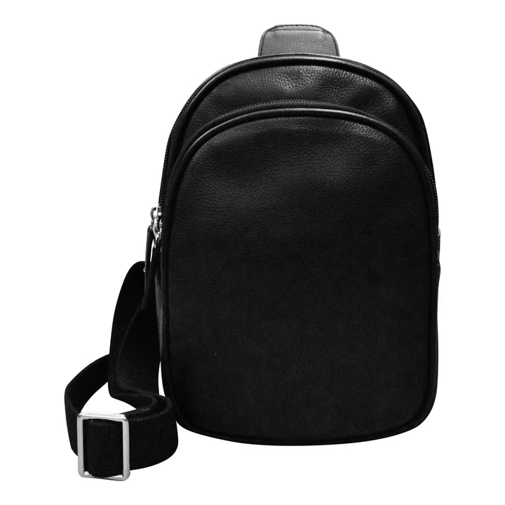 ili New York Leather Double Zip Crossbody Sling