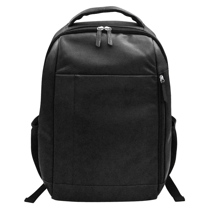 ili New York Leather Laptop Backpack- 6767 Black