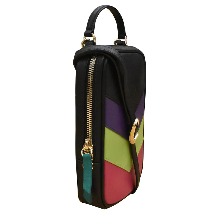 ili New York Leather RFID Multi Color Phone Bag- 6772