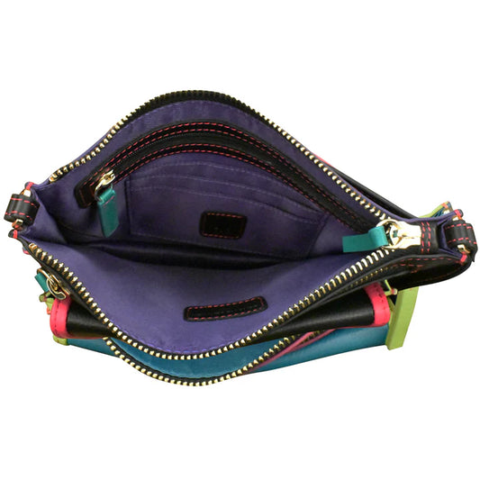 ili New York Leather Multi Color Slim Crossbody- 6774