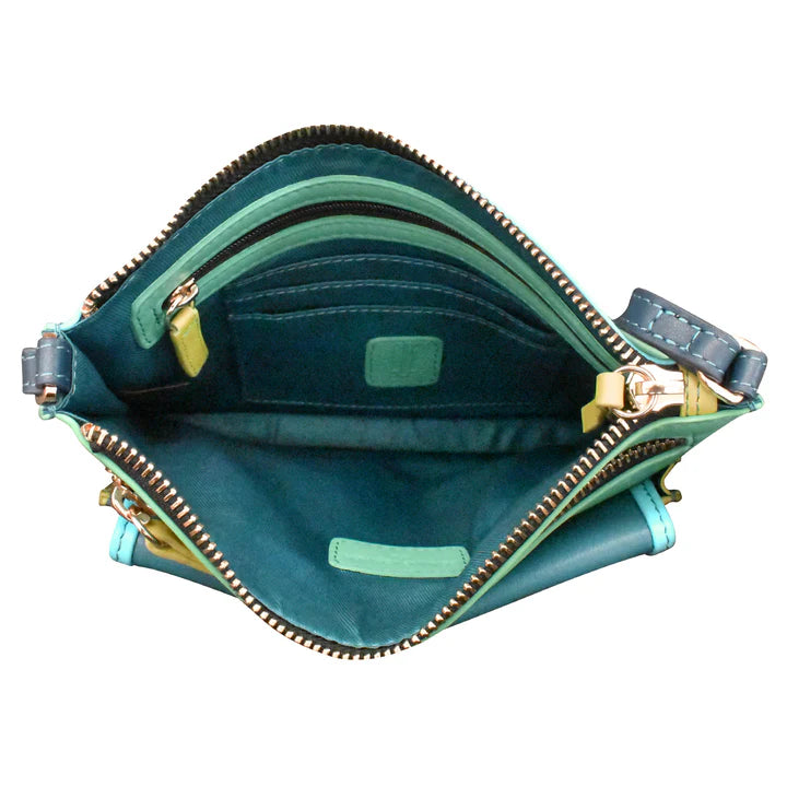 ili New York Leather Multi Color Slim Crossbody- 6774