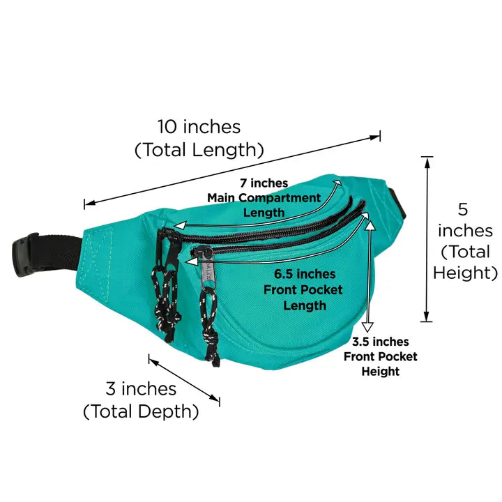 Dalix Fanny Pack with 3 Pockets Traveling Concealment Pouch