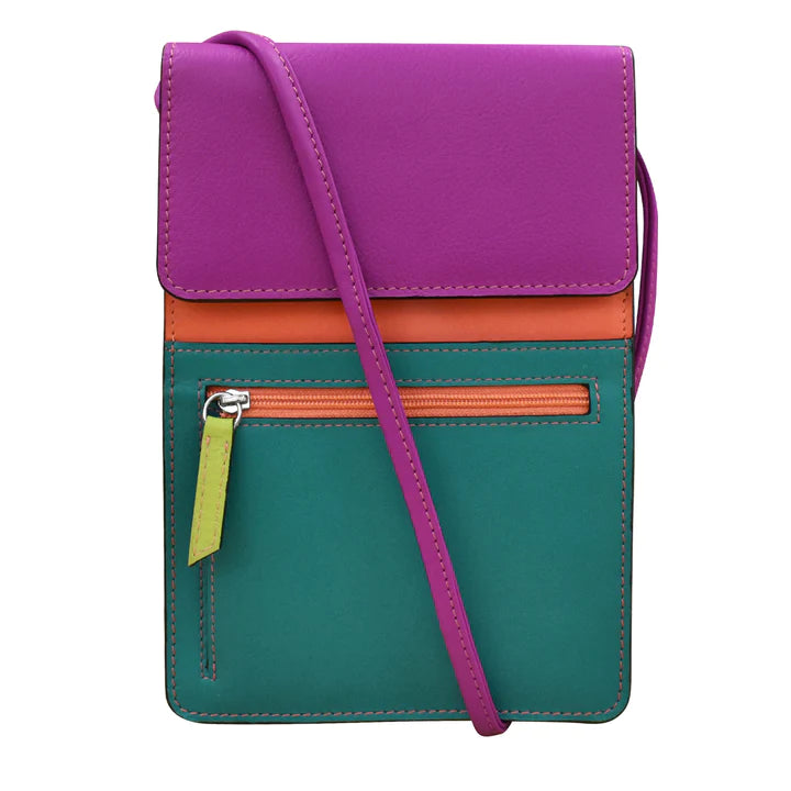 ili New York - RFID blocking Leather Organizer on a String - Large- 6824 Paradise Multi