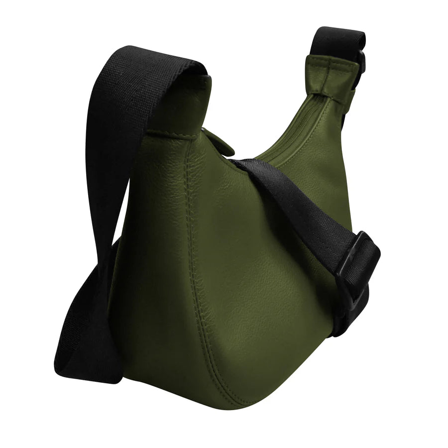 ili New York Leather & Nylon Strap RFID Round Crossbody Bag