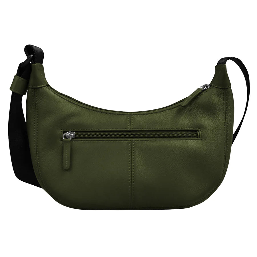 ili New York Leather & Nylon Strap RFID Round Crossbody Bag