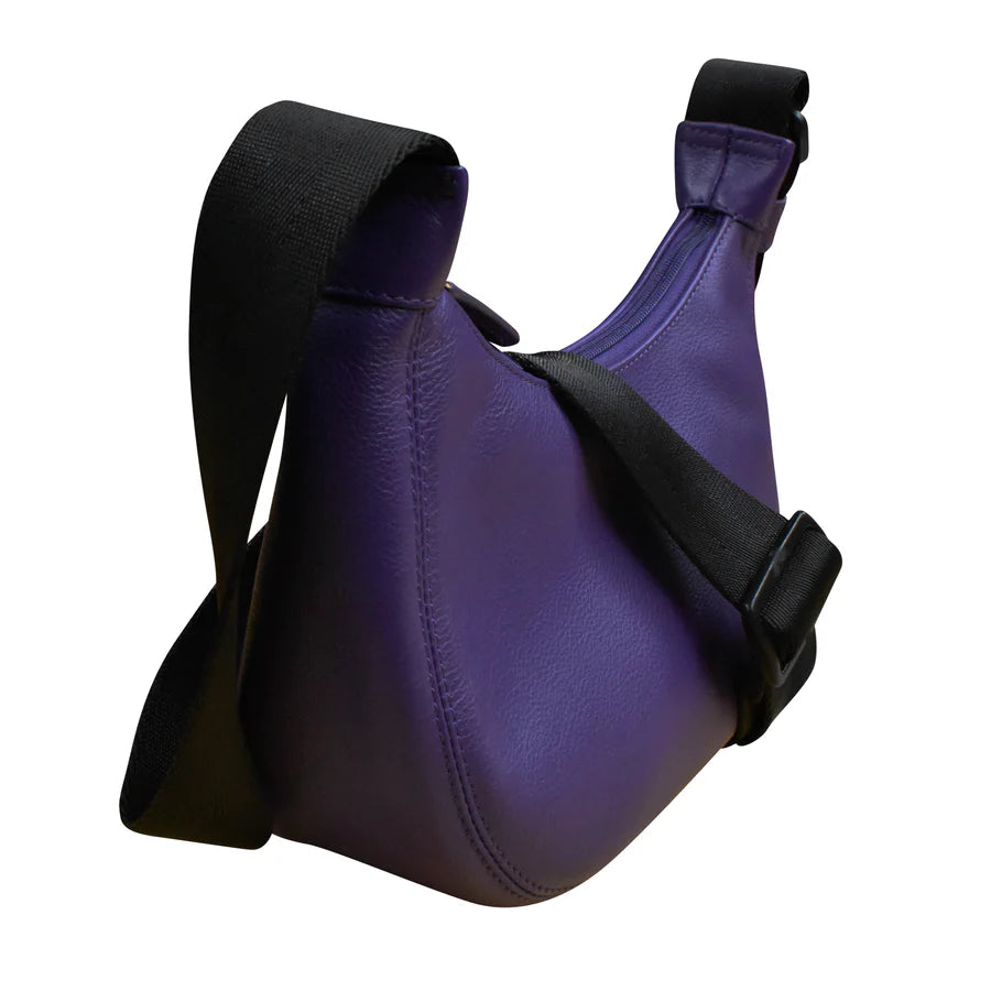 ili New York Leather & Nylon Strap RFID Round Crossbody Bag