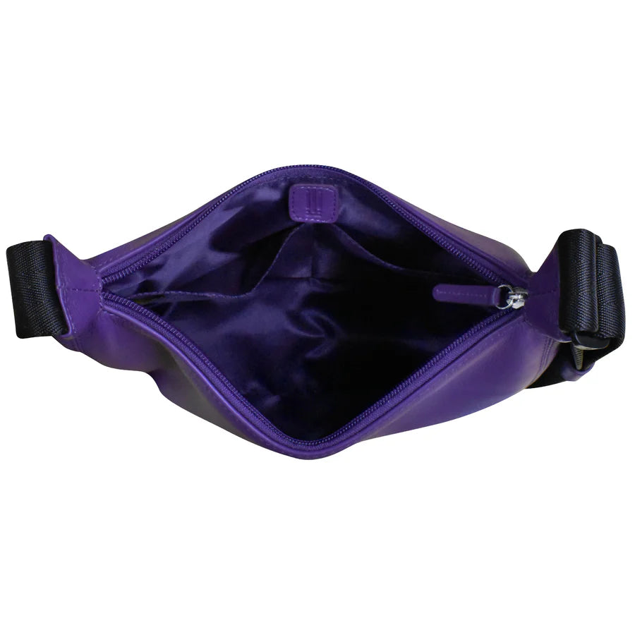 ili New York Leather & Nylon Strap RFID Round Crossbody Bag