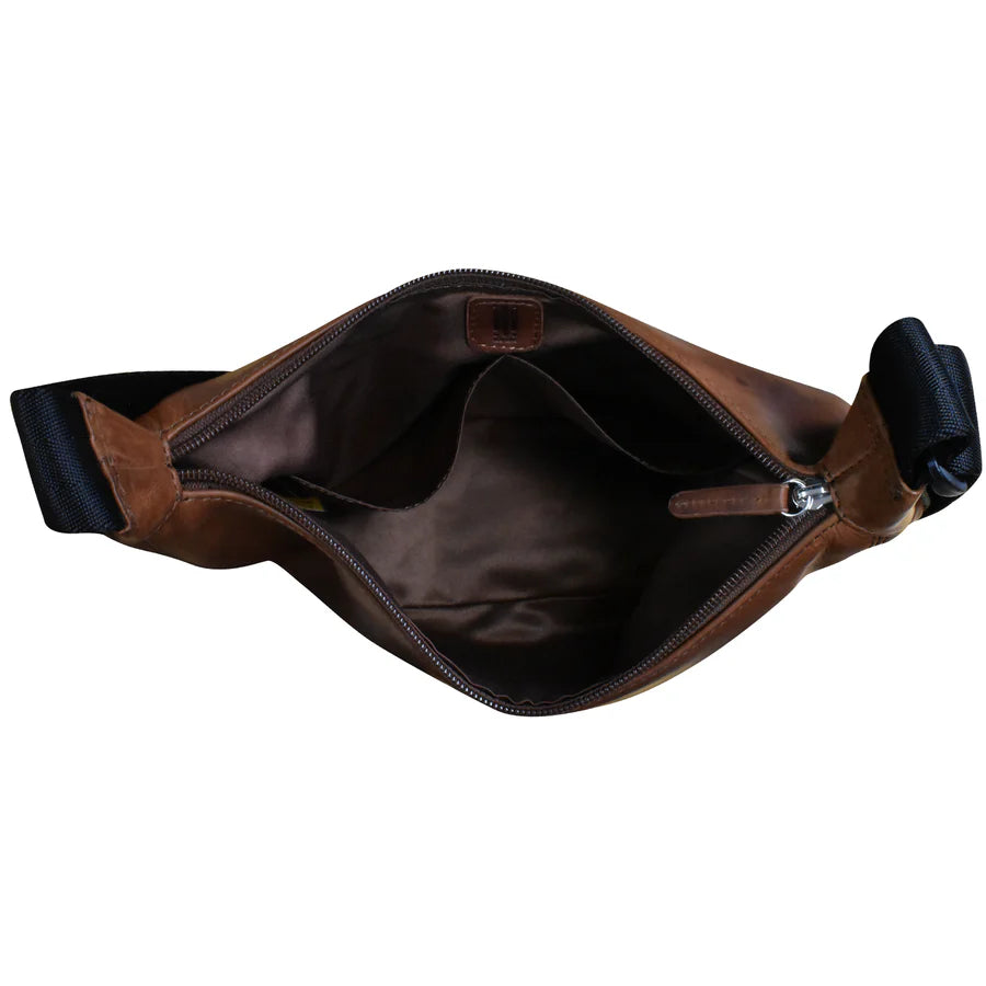 ili New York Leather & Nylon Strap RFID Round Crossbody Bag