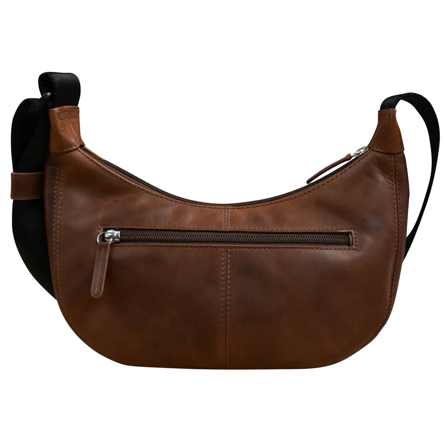 ili New York Leather & Nylon Strap RFID Round Crossbody Bag