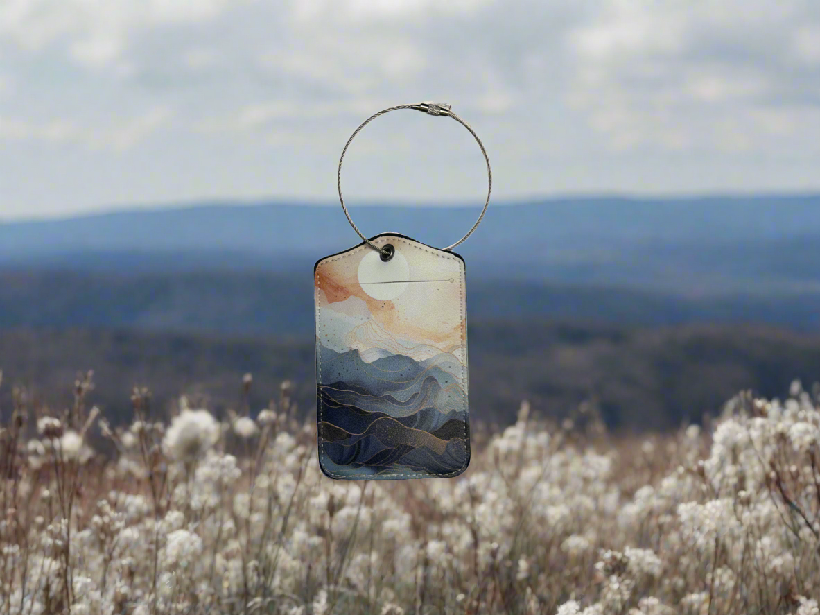 Luggage Tag- Hills & Mountains Collection Blue Hills