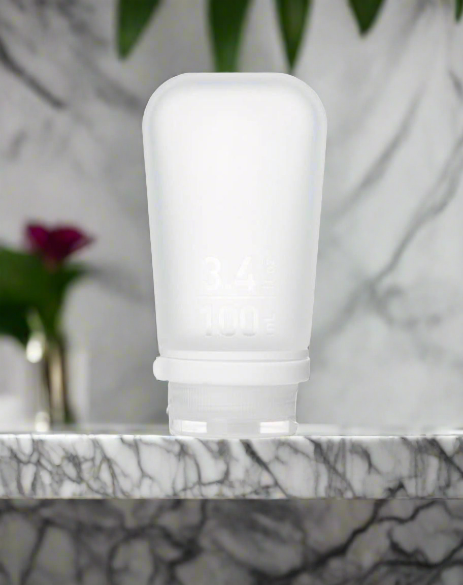 Humangear- 3.4 oz GoToob+ Silicone Toiletry 3-1-1 Bottle (LARGE) Clear