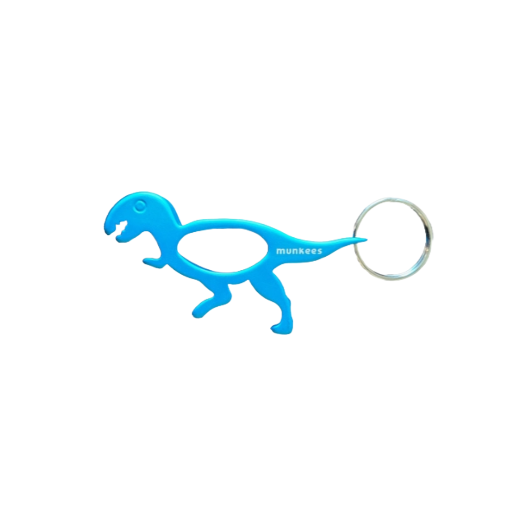 Dinosaur Bottle Opener Keychain- T-Rex Blue
