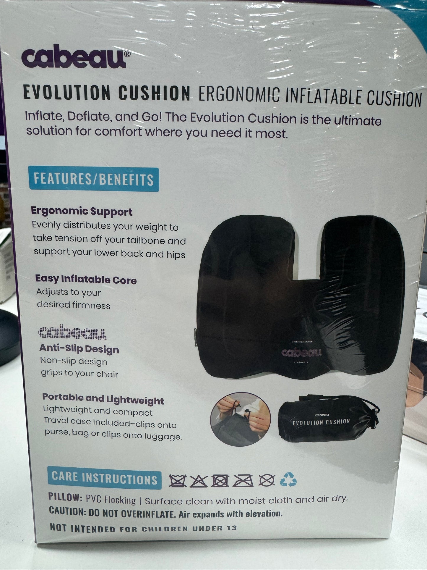 Cabeau Evolution Ergonomic Inflatable Seat Cushion