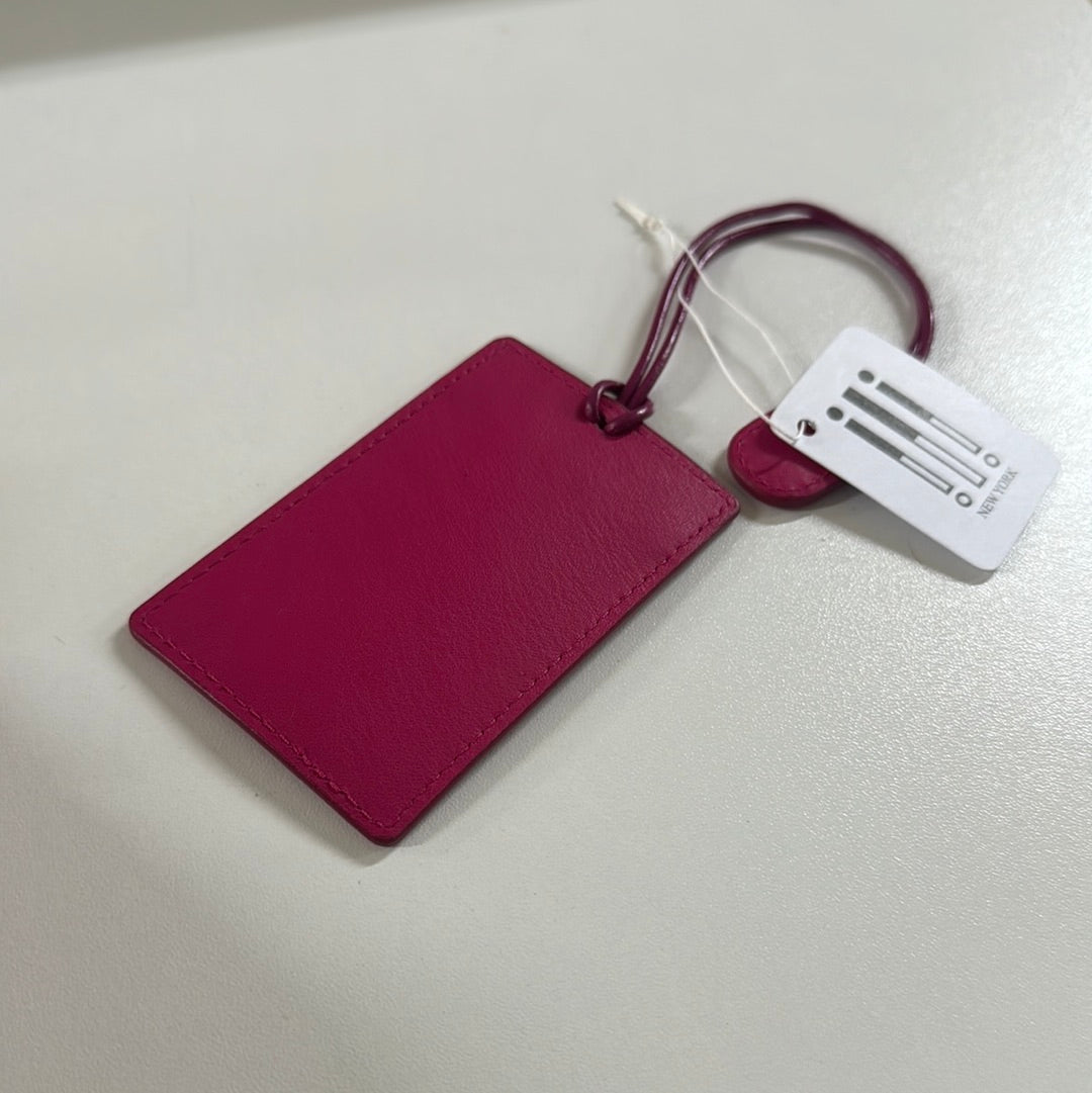 ili New York Slim Leather Luggage Tag Indian Pink