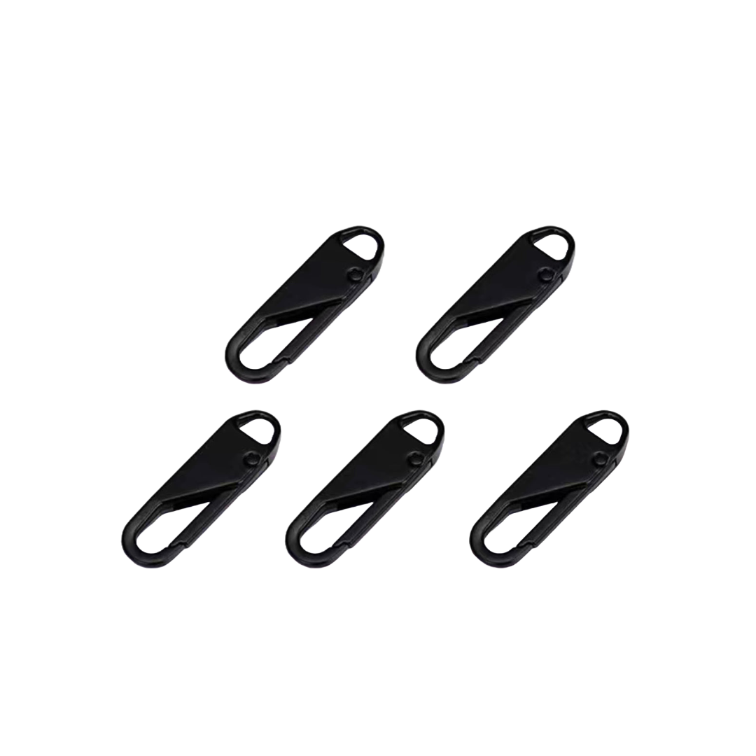 Set of 5 Zipper Pulls Black