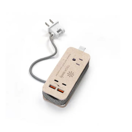 Tech Candy Power Trip Eco Outlet/Usb/Usb-C Charger Natural