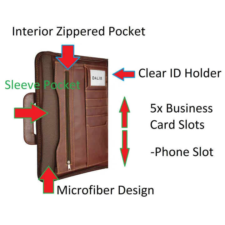 Dalix Professional Excel Business Slim Portfolio Briefcase