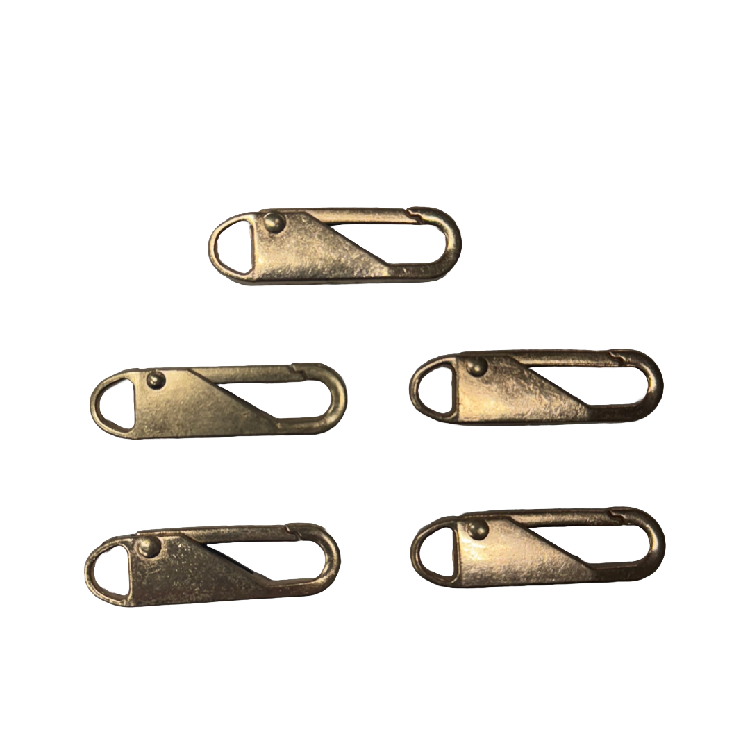 Set of 5 Zipper Pulls Gold