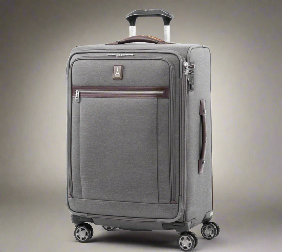 Travelpro Platinum® Elite 25” Medium Checked Softsided Expandable Spinner- 4091865 Vintage Grey