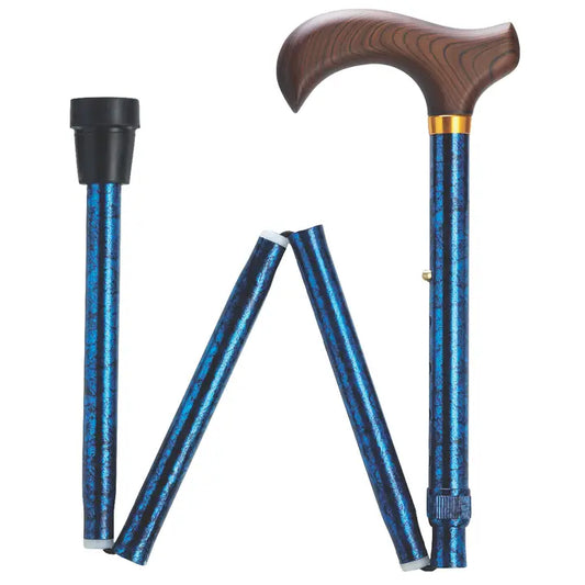 Harvy Canes- Granite Series Folding Canes Blue Granite