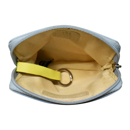 ili Zip Card Case Compact Leather RFID Wallet with Keyring- 7103
