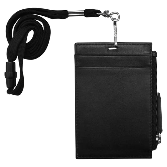 ili New York Leather Vertical Zip I.D. Holder with Lanyard- 7118