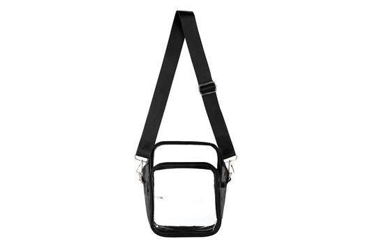 Nima Accessories Clear Stadium Crossbody- 4 x 2 x 8 Black