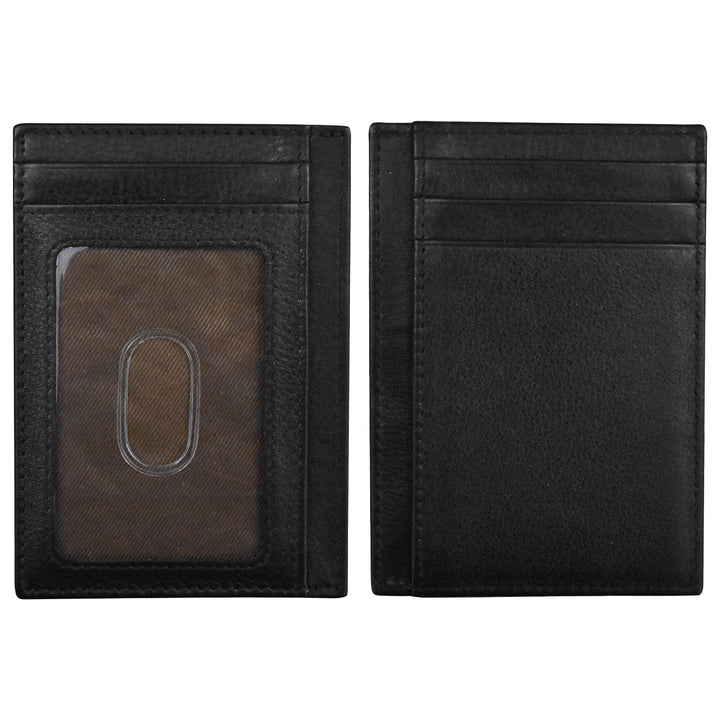 ili New York Leather RFID Pocket I.D. Wallet - 7176 Black